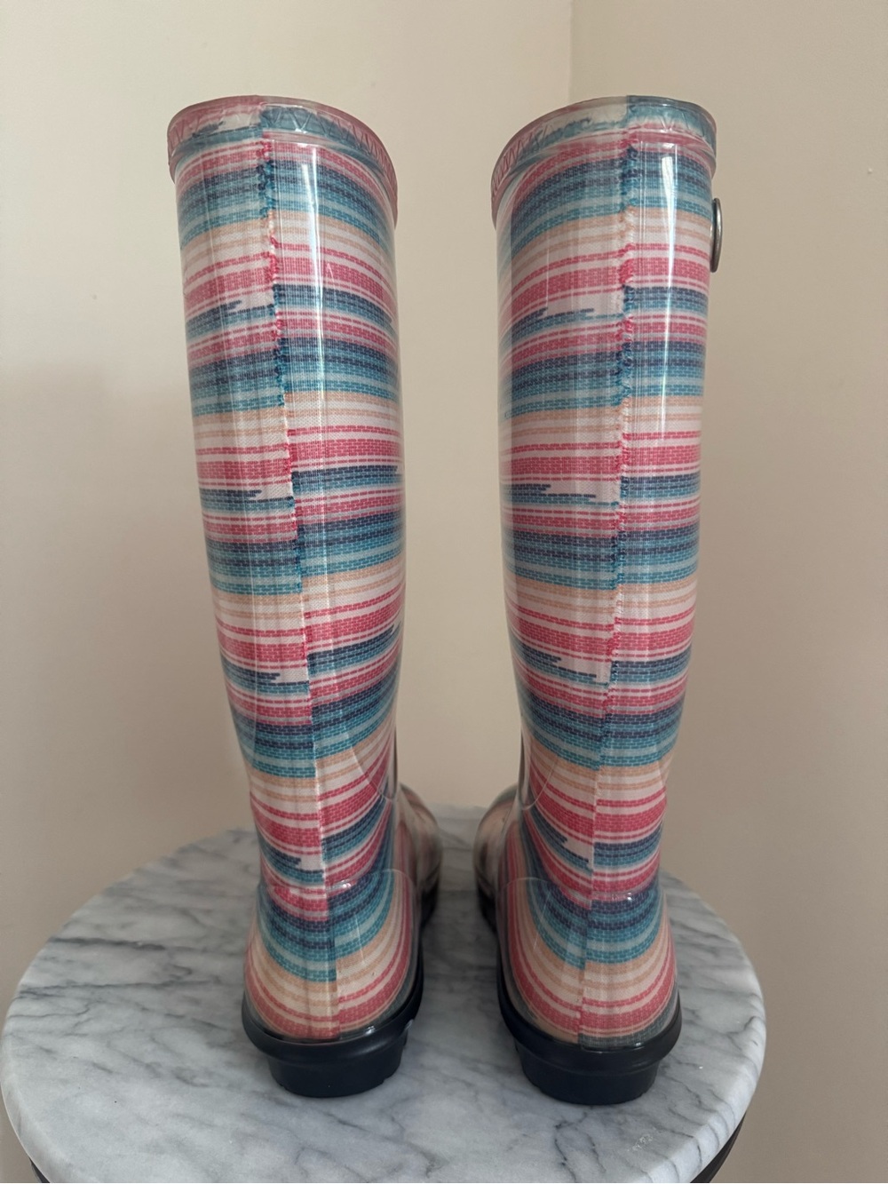 UGG Australia Shaye Serape Striped Waterproof Rubber Rain Boots Women’s Size 5 - Picture 4 of 10